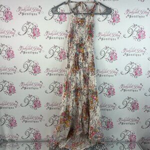 Moda India dress halter long flowers tie up neck Floral Maxi Dress